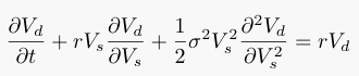 Black-Scholes-Merton partial differential equation, as typeset with L<sup>A</sup>T<sub>E</sub>X