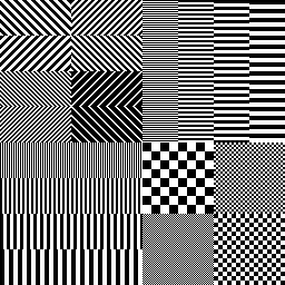 a bunch of hard black and white lines